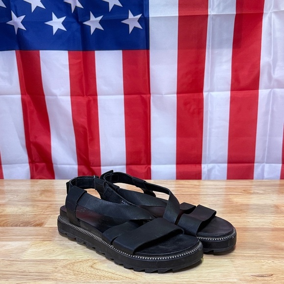Sorel Black women's Sandals - Picture 1 of 8